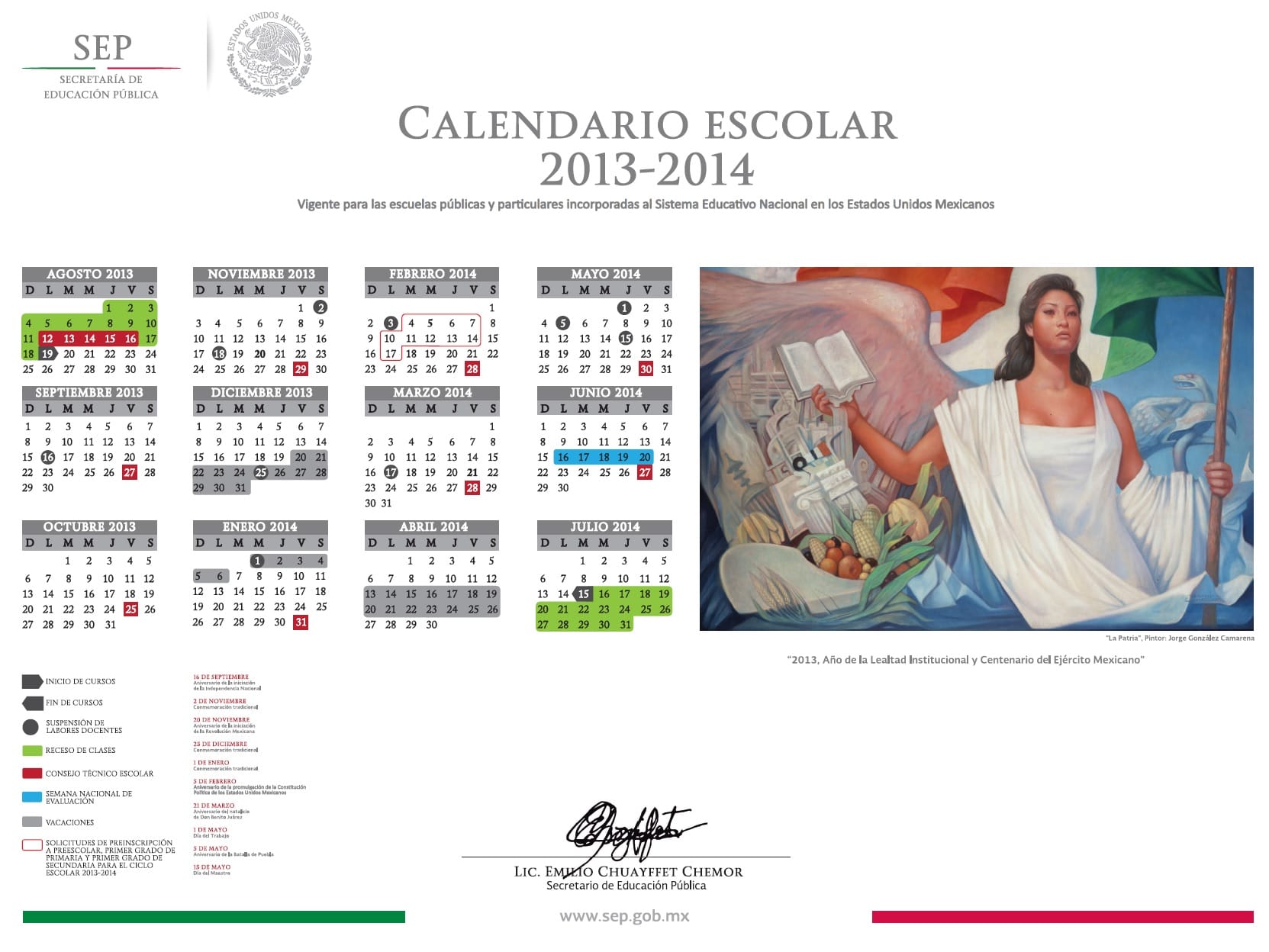 calendario oficial sep 2013-2014 calendario oficial sep 2013-2014